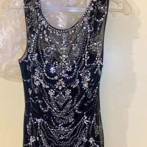 Beautiful jeweled open back formal dress